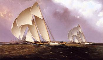 詹姆斯 E 巴特斯沃思 America's Cup Class Yachts Racing in New York Harbor 詹姆斯 E 巴特斯沃思 America's Cup Class Yachts Racing in New York Harbor